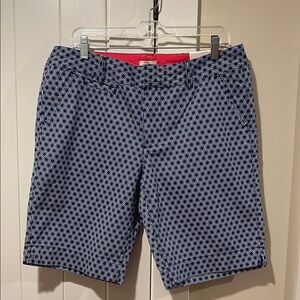 BOB TIMBERLAKE Shorts NWT Size 12  Indigo Tile Print 100% Cotton & Front Pockets